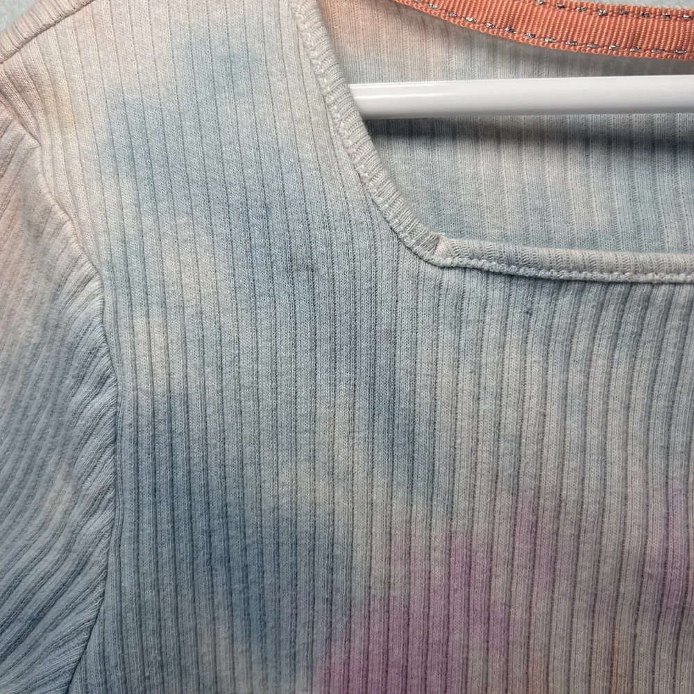 Justice Girls Tie Dye Shirt Size L 12-14 Square Neck Multicolored